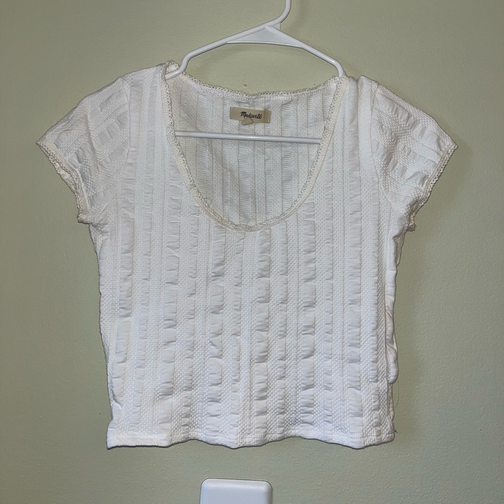 Madewell White Cropped Top